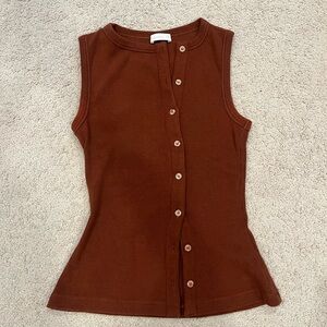 Kookai Bec Asymmetrical Button-Front Tank Top